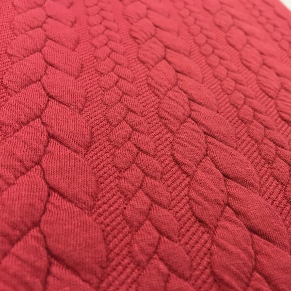 Cable Knit Cloque Jersey - Red Bramley