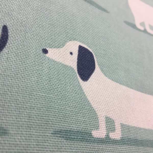 Fryetts Fabrics 100% Cotton Canvas - Hound Dogs - Duck Egg