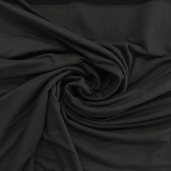 Super Soft 'Peachskin' Brushed Single Knit Jersey - Black