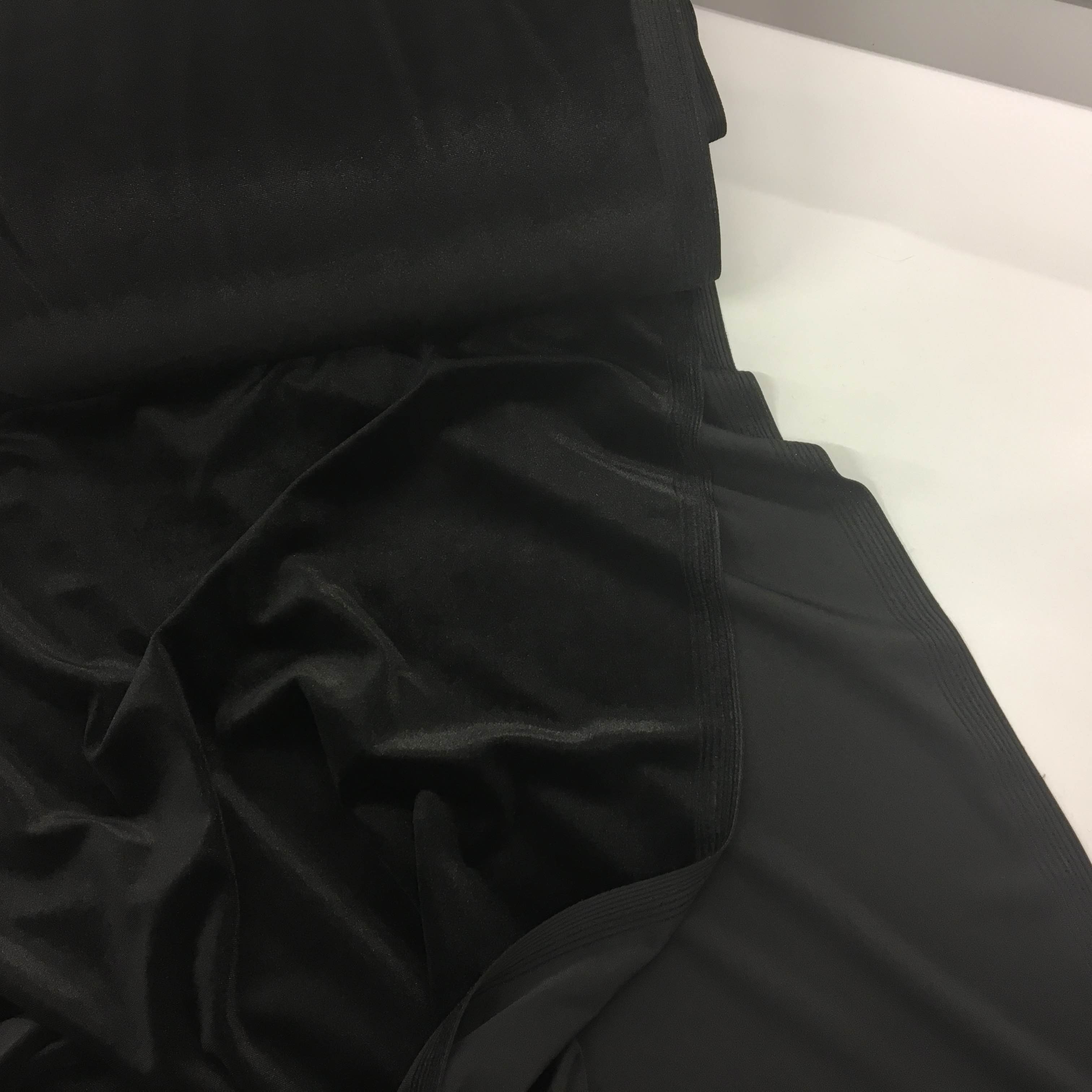 Smooth Stretch Velvet – Jet Black | 1st For Fabric
