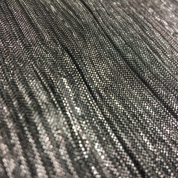 Glitzy Micro Pleat Stretch Fabric - Silver