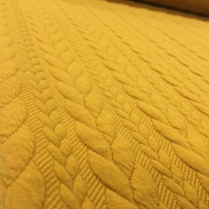 Cable Knit Cloque Jersey - Golden Yolk