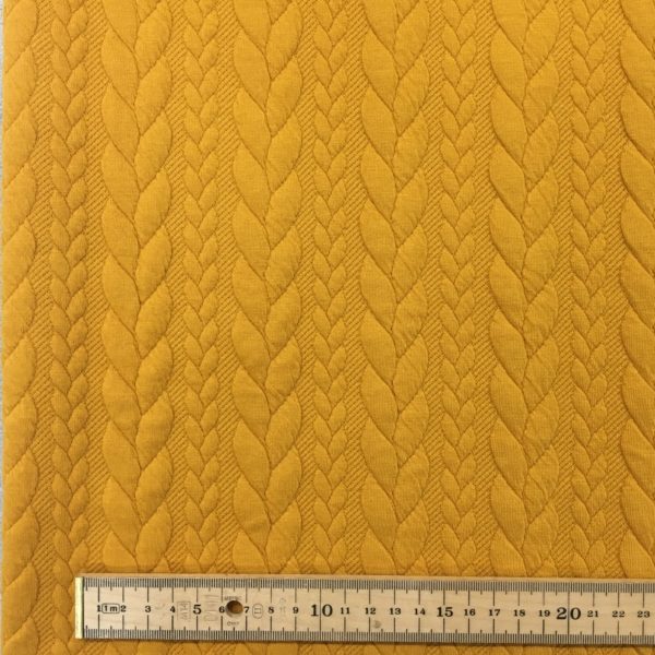Cable Knit Cloque Jersey - Golden Yolk