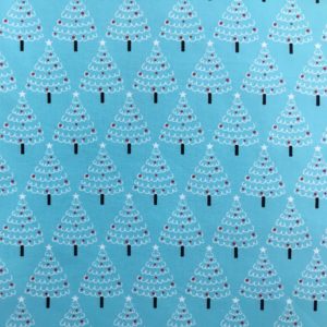 100% Cotton Christmas Prints - Christmas Trees on Blue