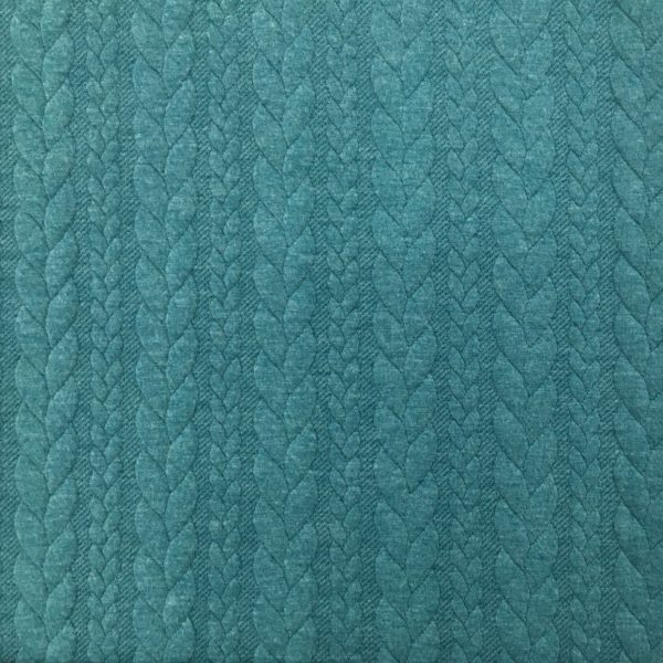 Cable Knit Cloque Jersey - Aqua
