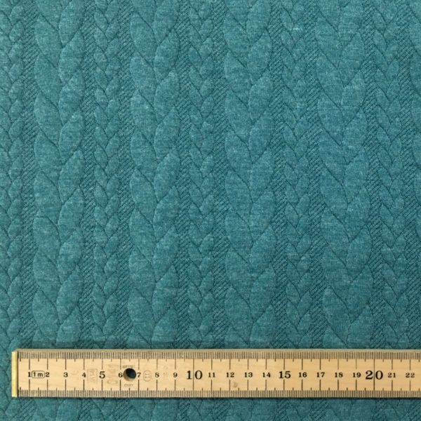 Cable Knit Cloque Jersey - Aqua