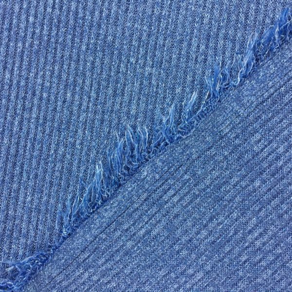 Ribbed Stretch Knit Fabric - Sparkly Royal Blue