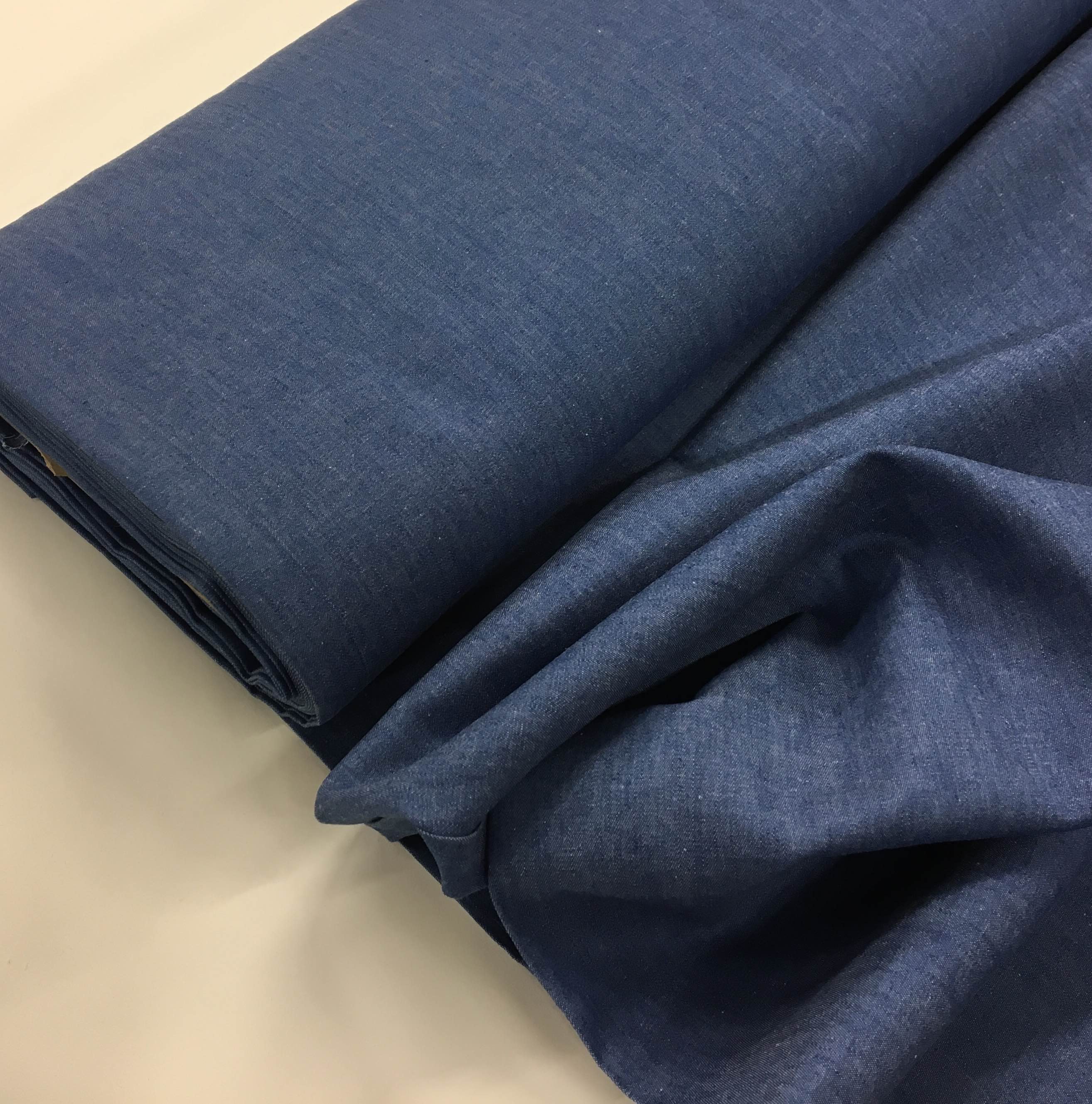 Classic Blue Chambray Fabric 100% Cotton