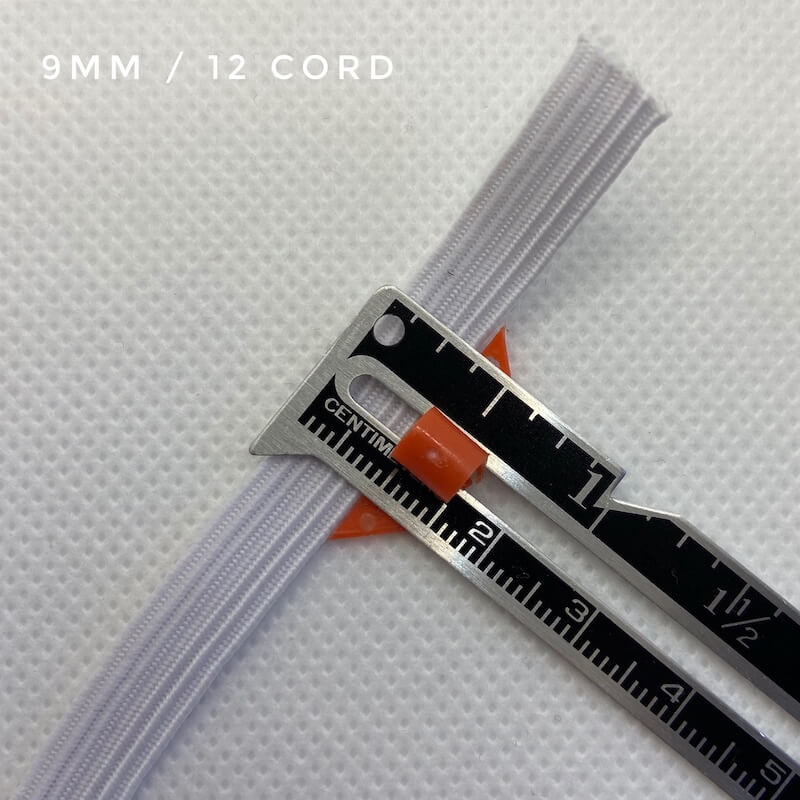 5 Metre Bundle of Elastic - White - 9mm