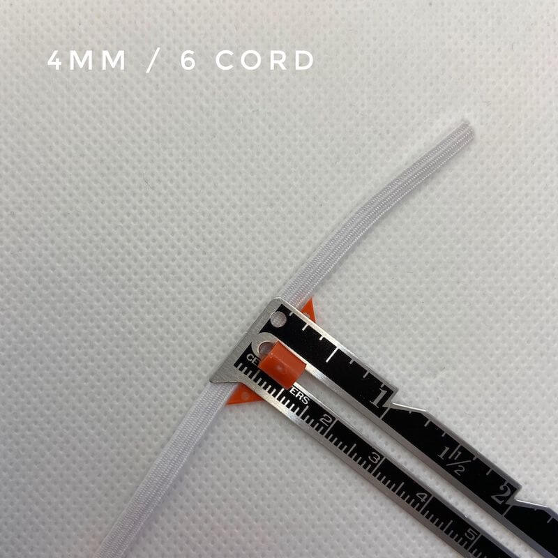 5 Metre Bundle of Elastic - White - 4mm