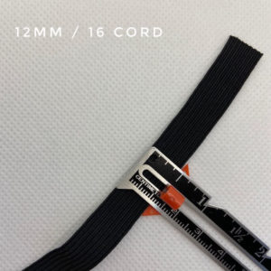 5 Metre Bundle of Elastic - Black - 12mm