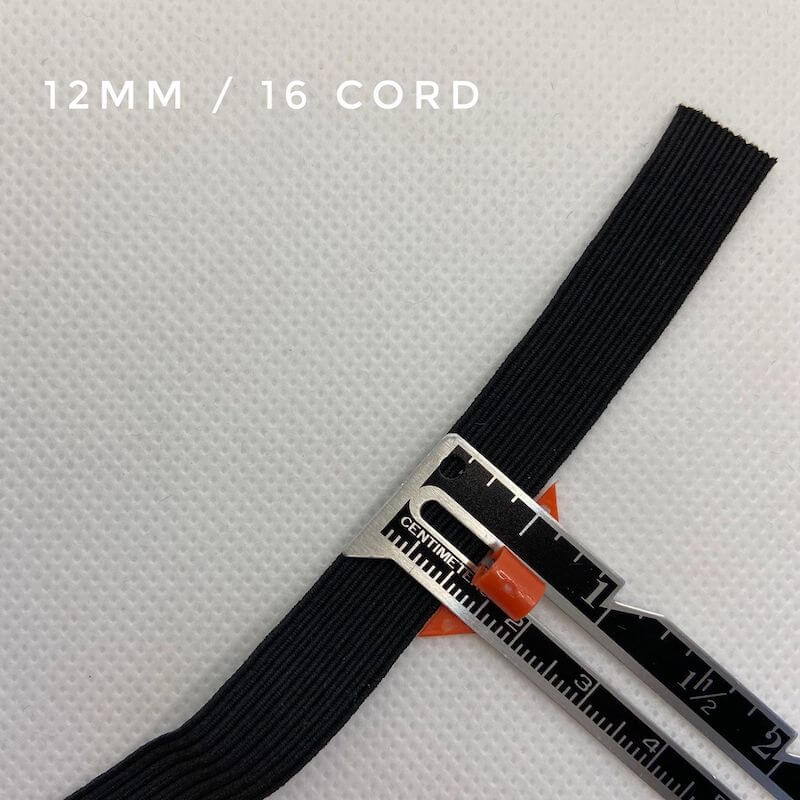 5 Metre Bundle of Elastic - Black - 12mm