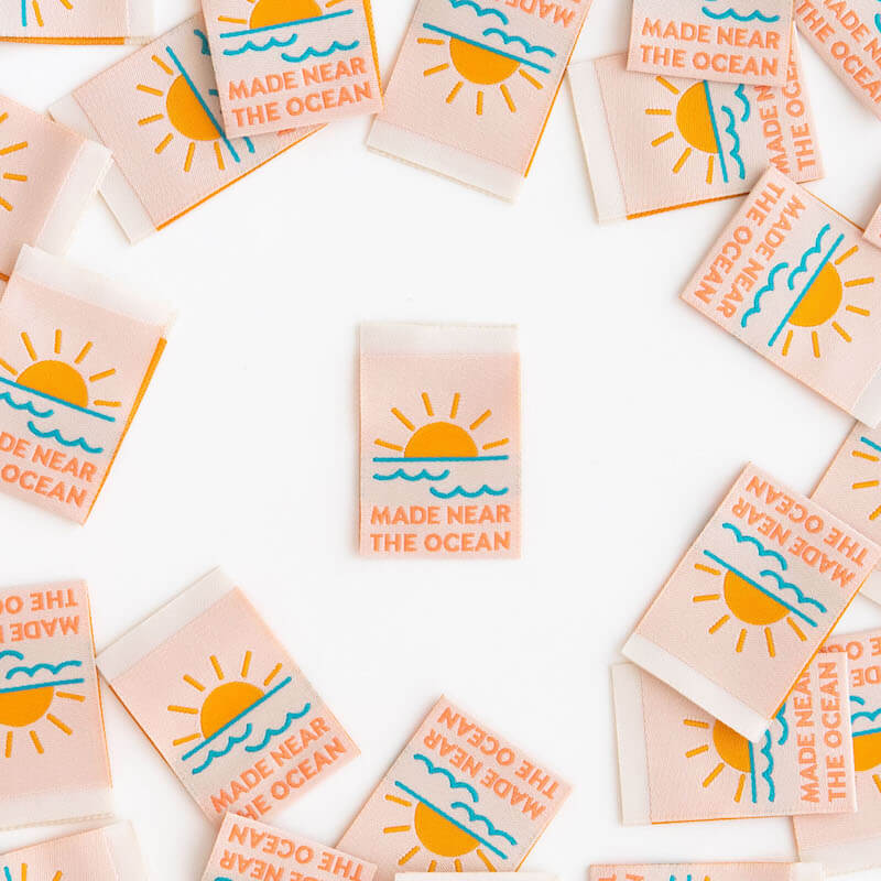 Pack of 8 Woven Labels by Sarah Hearts – Made Near the Ocean - Image 2