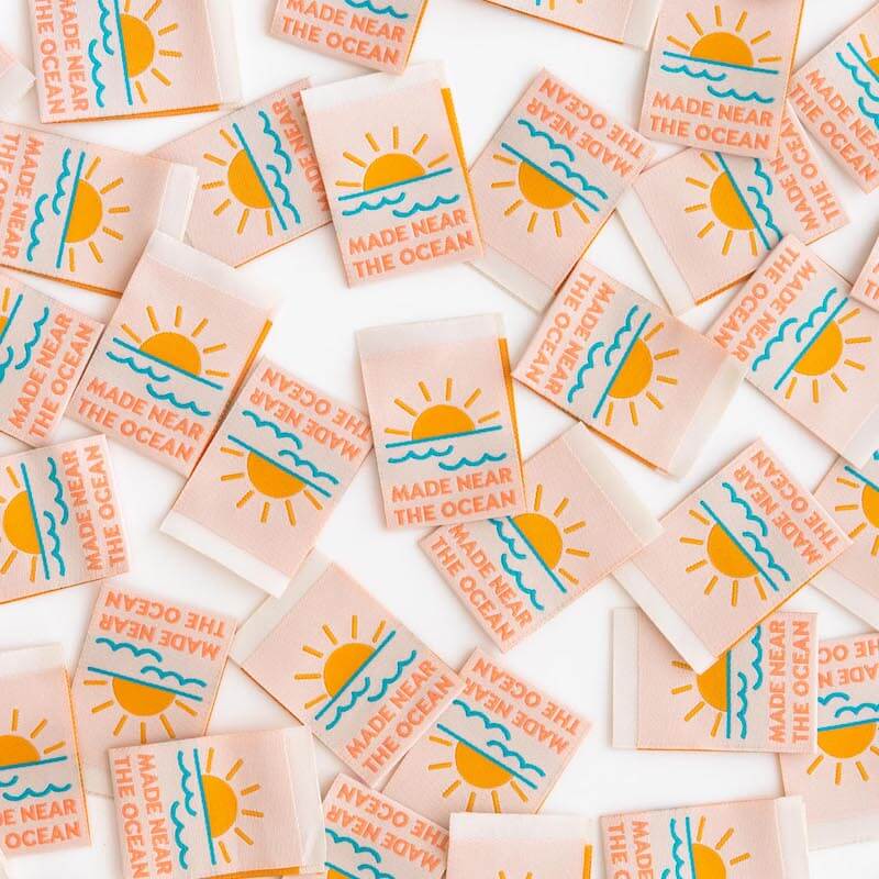 Pack of 8 Woven Labels by Sarah Hearts – Made Near the Ocean - Image 3