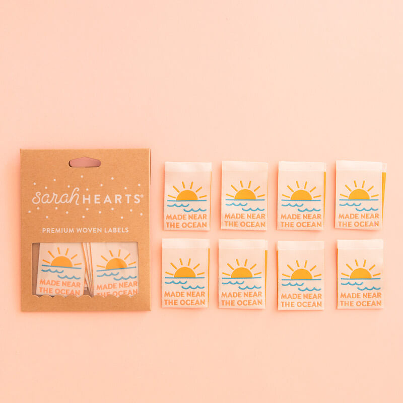 Pack of 8 Woven Labels by Sarah Hearts – Made Near the Ocean
