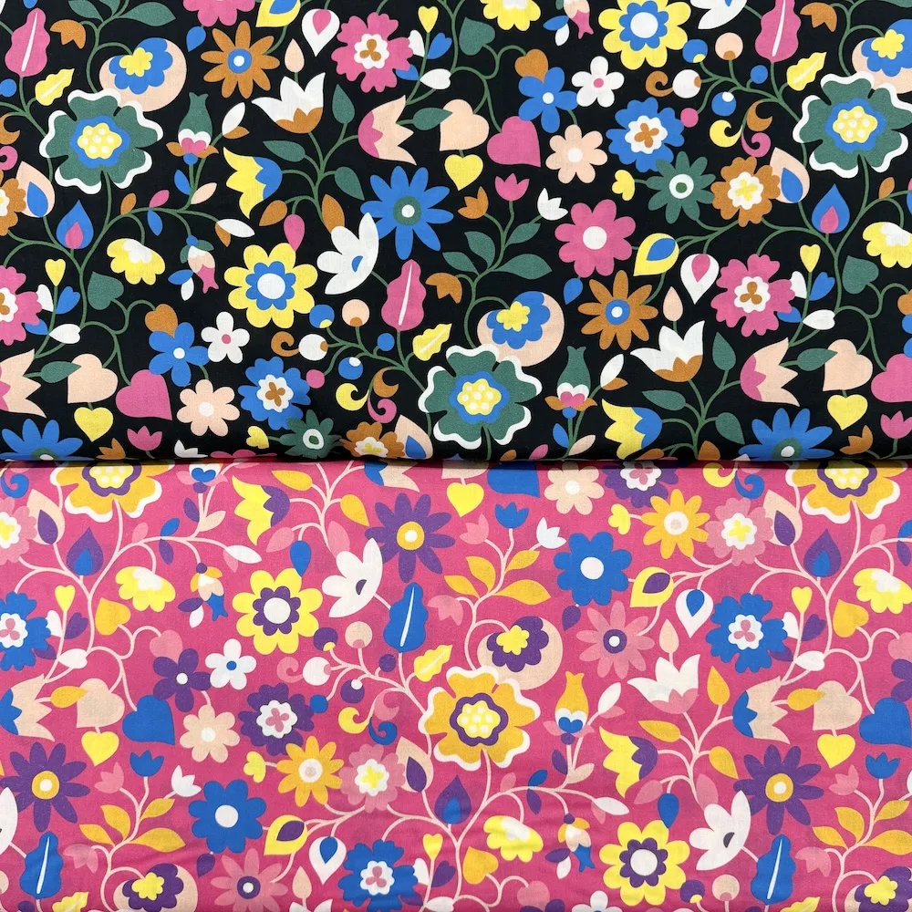 Dashwood Studios Ace Cotton Lawn - Kaleidoscope - Vivid Vines in Pink - Image 6