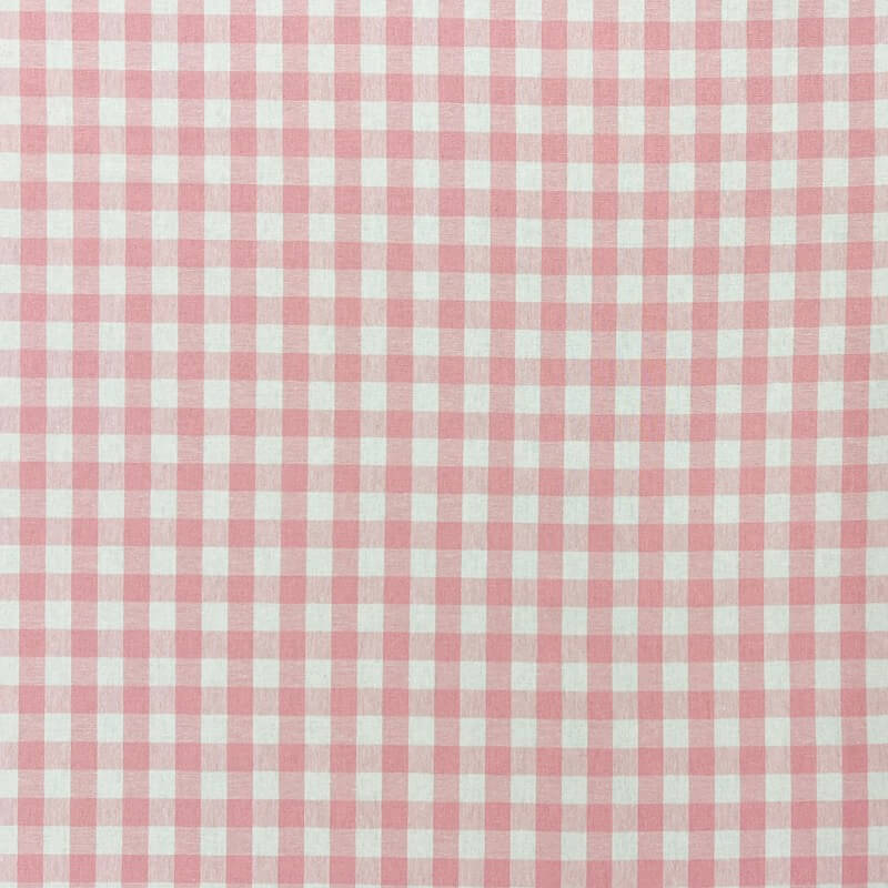 Yarn Dyed 100% Cotton Gingham Midi Check - Pale Pink/White - Image 2