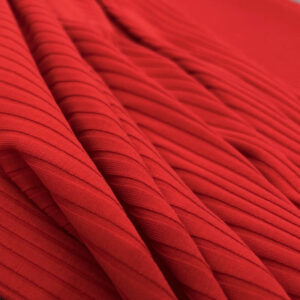Cotton Elastane Ribbed Jersey - Red