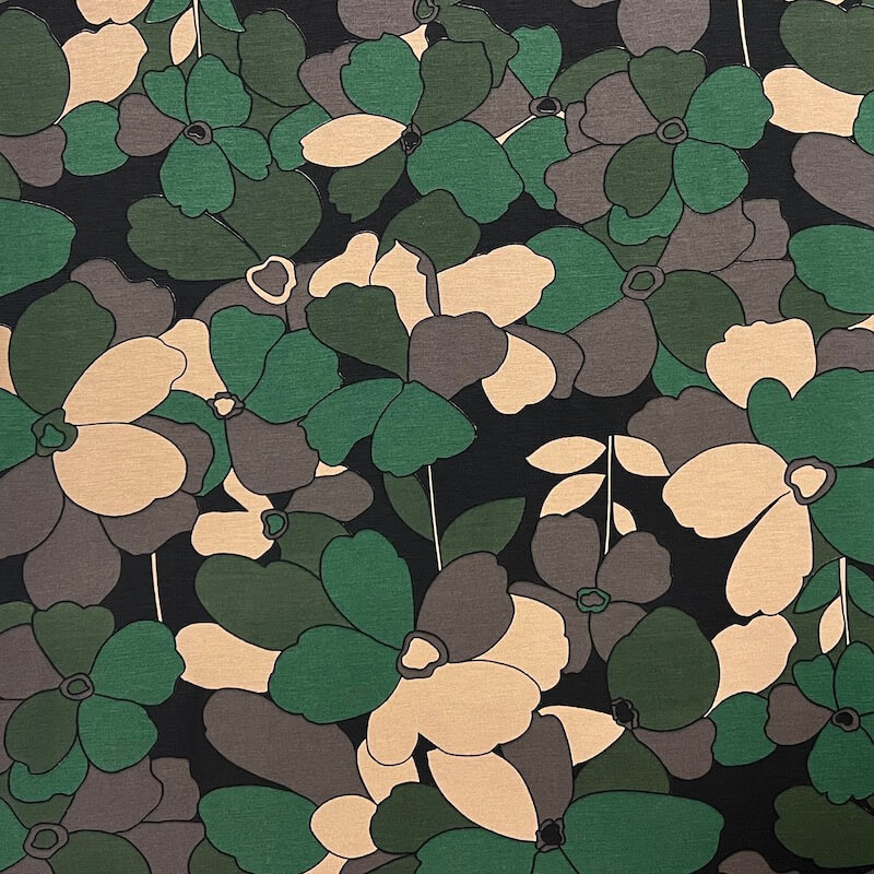 Viscose Jersey - Khaki Garden