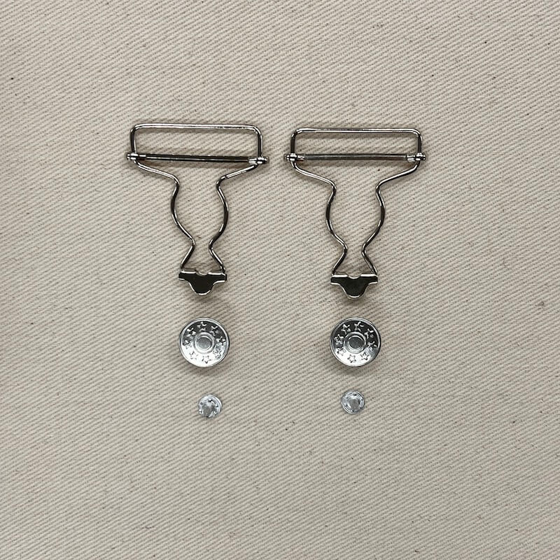 Silver Dungaree Clips / Overall Fittings - 40mm - Image 2