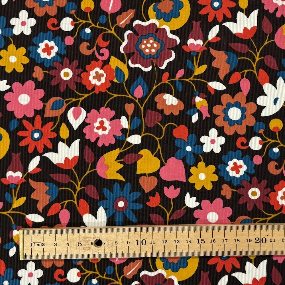 Dashwood Studios 21w 100% Cotton Corduroy - Florali - Wine - Image 2