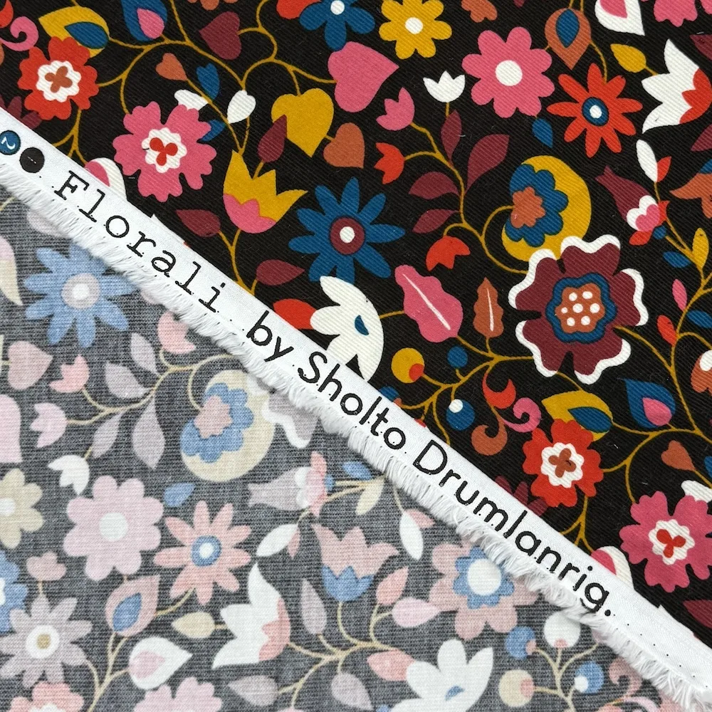 Dashwood Studios 21w 100% Cotton Corduroy - Florali - Wine - Image 3