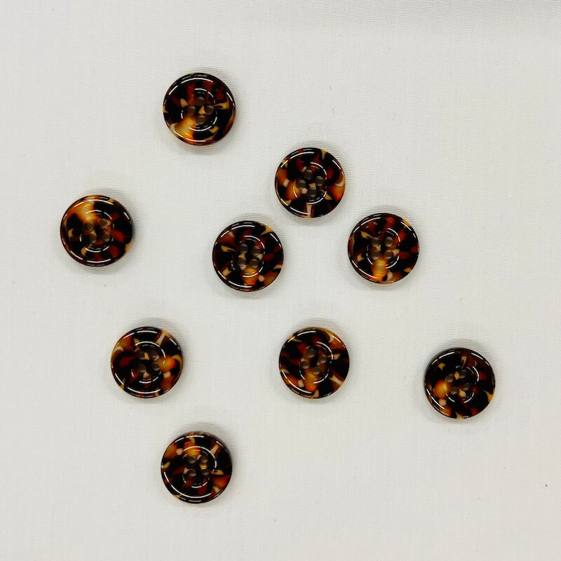 16mm (Size 24) - Multi Tone Button - Tortoise Shell - Image 3