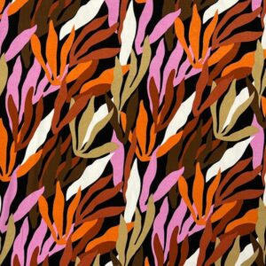 Viscose Spandex Jersey - Spring Shoots - Pink/Orange
