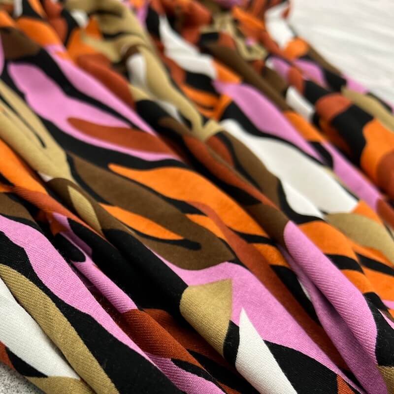 Viscose Spandex Jersey - Spring Shoots - Pink/Orange - Image 5