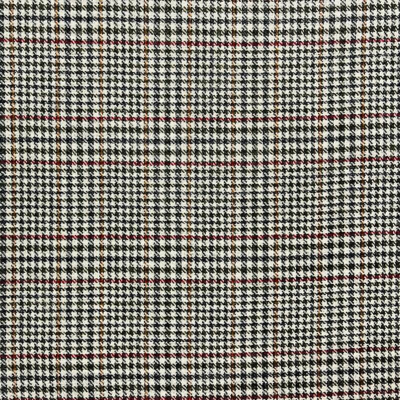 100% Shetland Wool - Houndstooth Check - Stone - Image 2