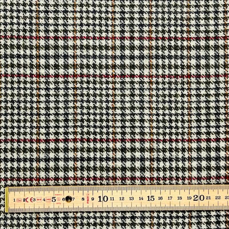 100% Shetland Wool - Houndstooth Check - Stone - Image 6