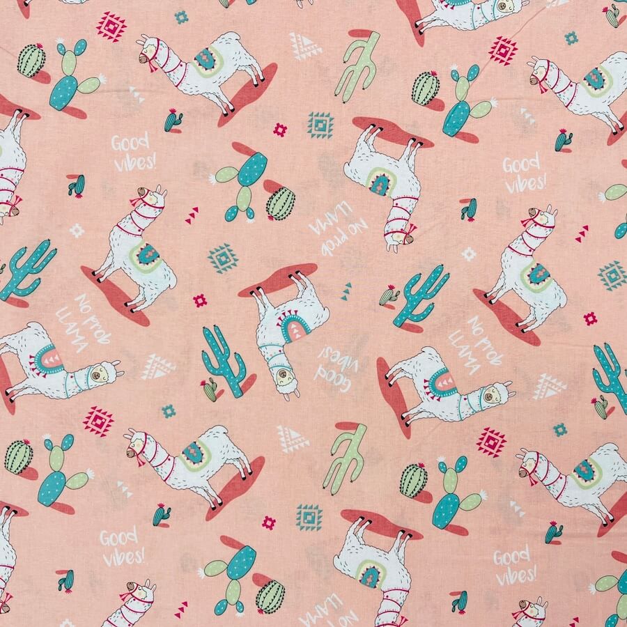 100% Cotton Poplin - No Prob Llama!