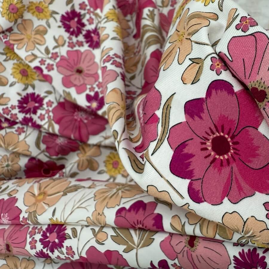 The Crafty Pie Cotton Lycra Jersey - Sweet Blooms - Floral Delight - Image 4