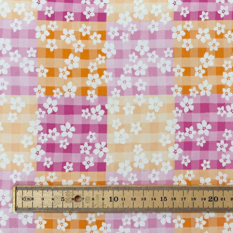 The Crafty Pie 100% Viscose - Sweet Blooms - Gingham Blossom - Image 5