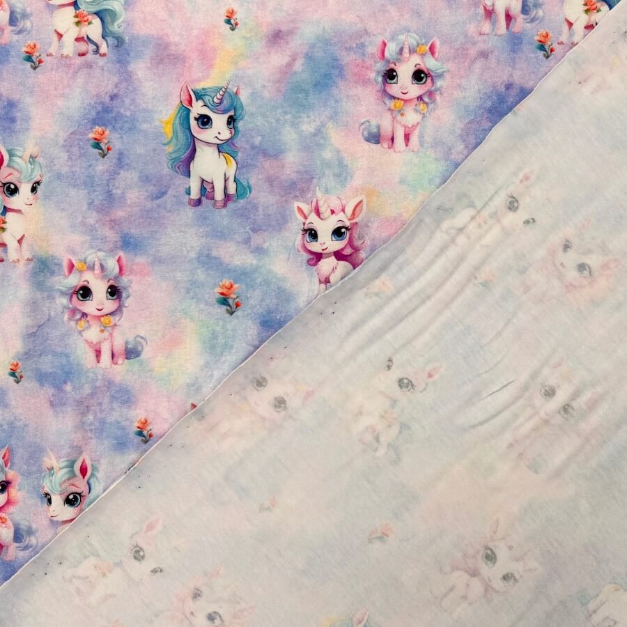 Cotton Lycra Jersey - Unicorns - Image 3