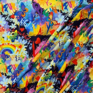 Cotton Lycra Jersey - Joyful Graffiti