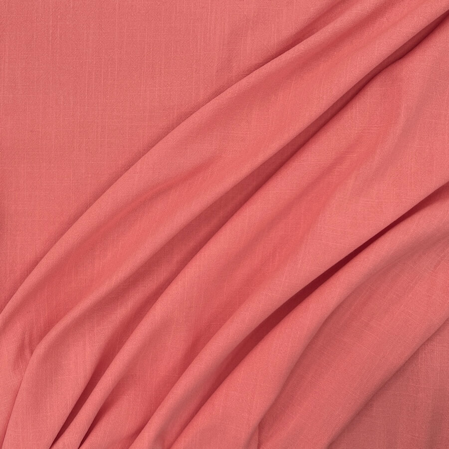 Lightweight Textured Linen Viscose - Coral