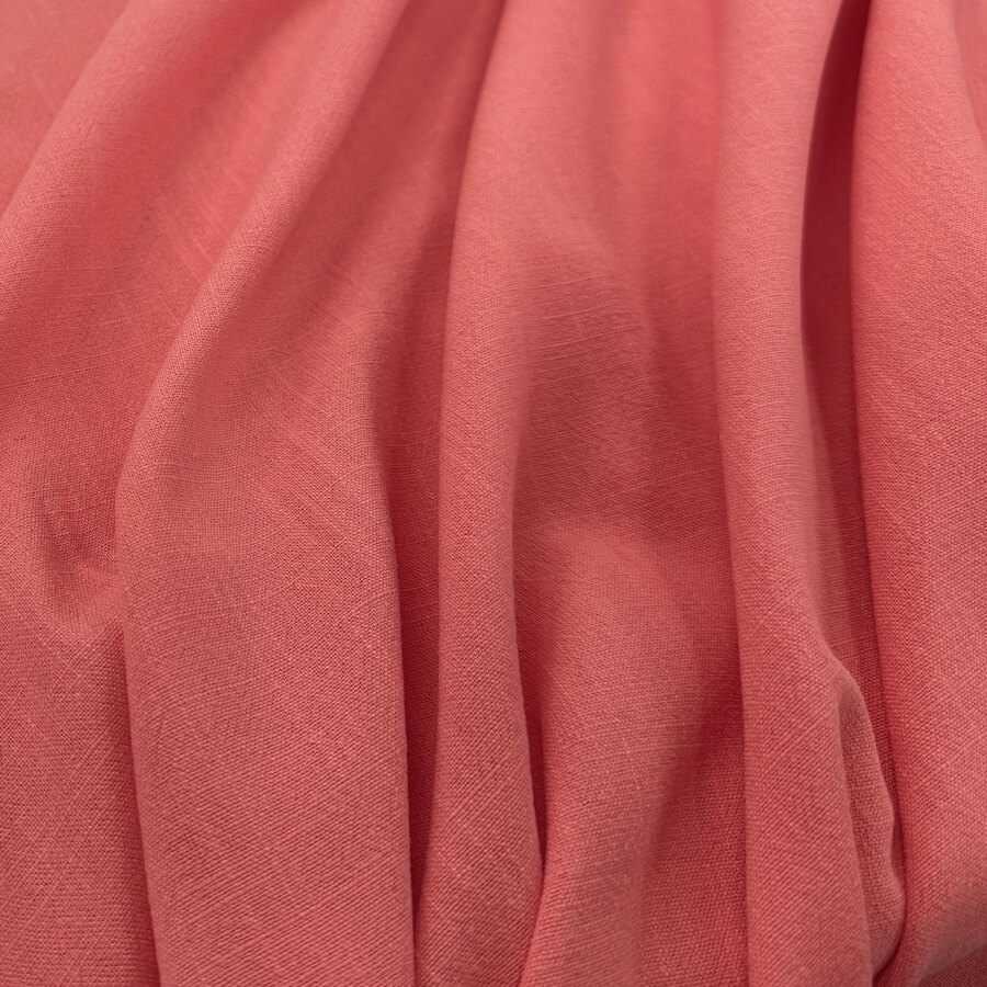 Lightweight Textured Linen Viscose - Coral - Image 3