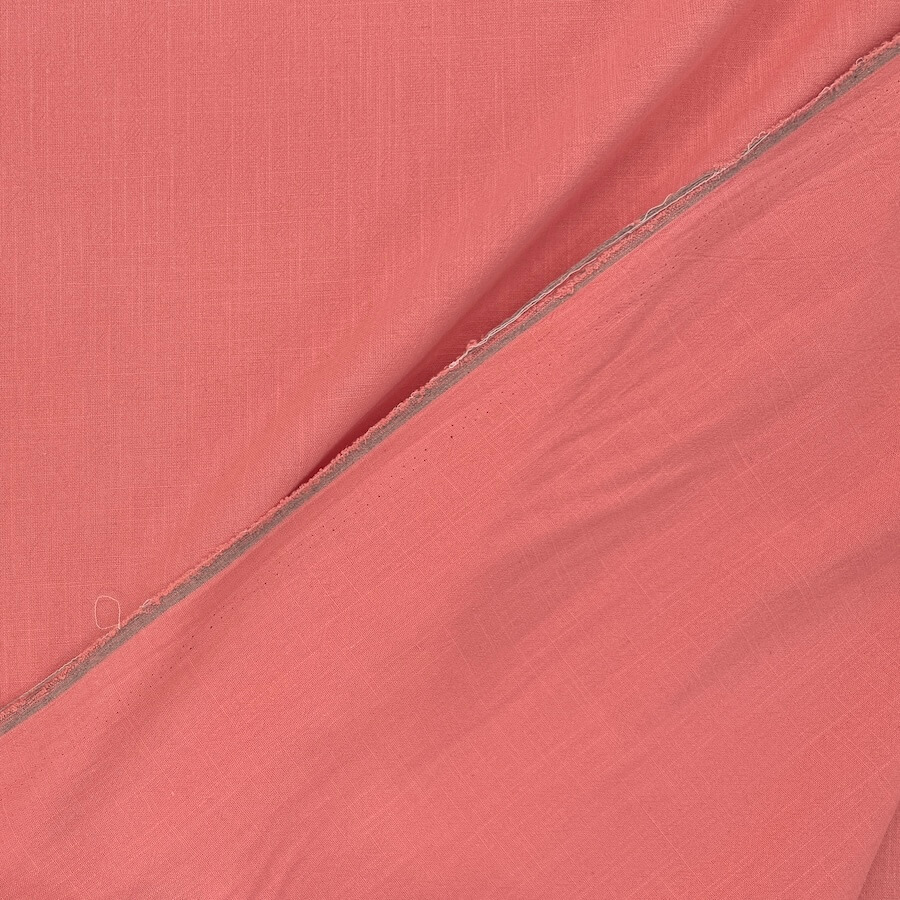 Lightweight Textured Linen Viscose - Coral - Image 2