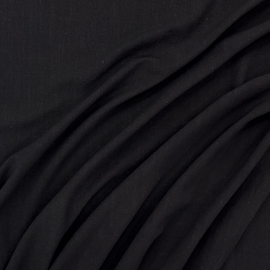 Lightweight Textured Linen Viscose - Black