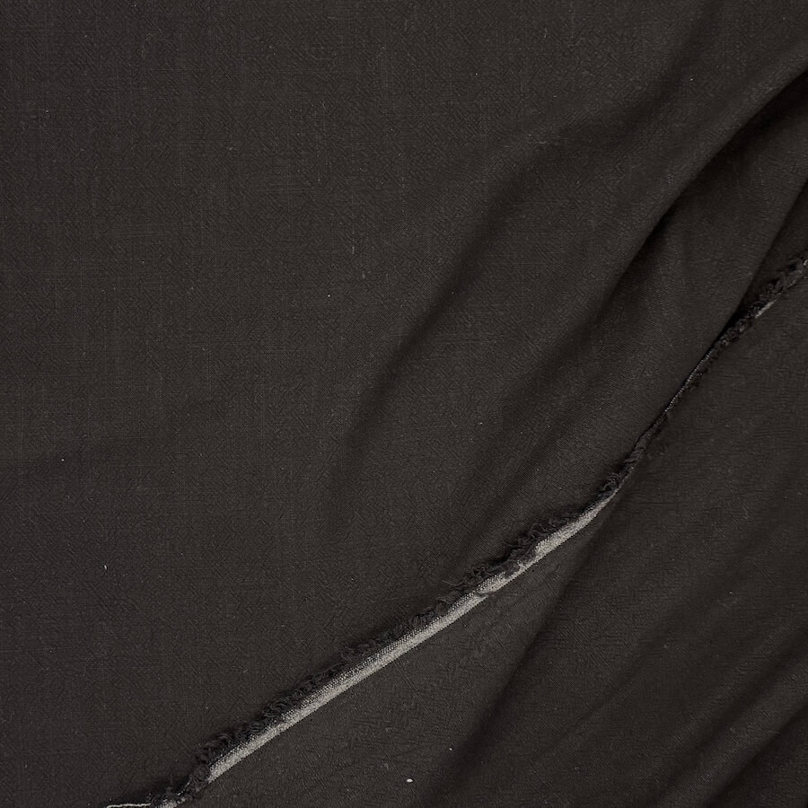 Lightweight Textured Linen Viscose - Black - Image 3