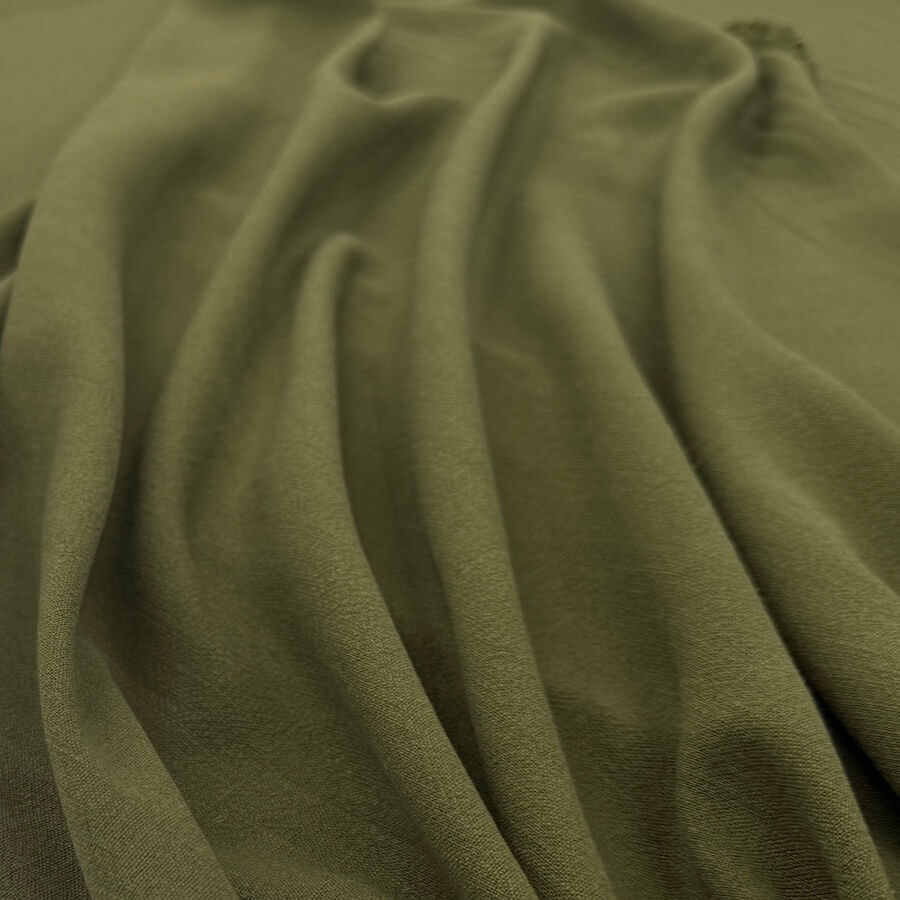 Lightweight Textured Linen Viscose - Khaki - Image 3