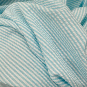 Lightweight Seersucker - Blue/White Stripes