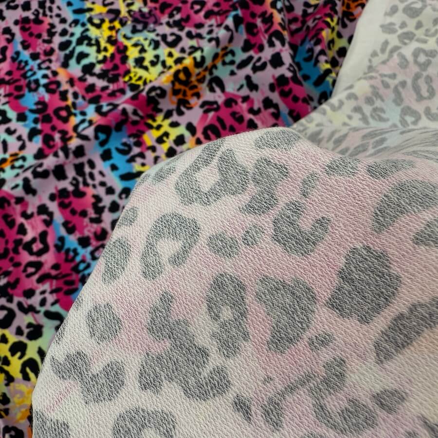 Soft Loop Back French Terry Jersey - Fuchsia Polychrome Leopard Print - Image 5