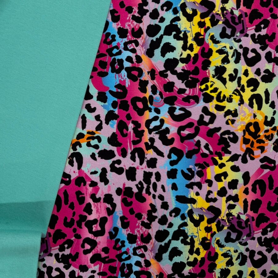 Soft Loop Back French Terry Jersey - Fuchsia Polychrome Leopard Print - Image 9