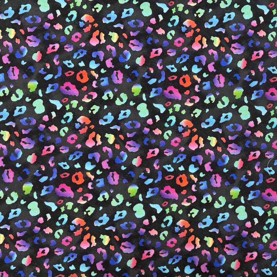 Bamboo Jersey - Rainbow Leopard Print - Image 3