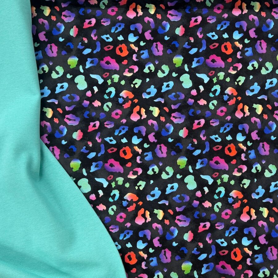 Bamboo Jersey - Rainbow Leopard Print - Image 6
