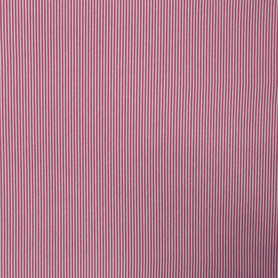 100% Cotton Yarn Dyed Narrow Stripe Denim - Pink/White - Image 2
