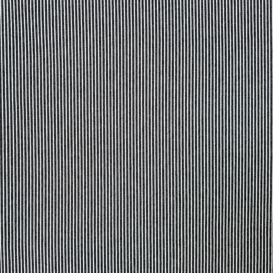 100% Cotton Yarn Dyed Narrow Stripe Denim - Indigo/White - Image 5