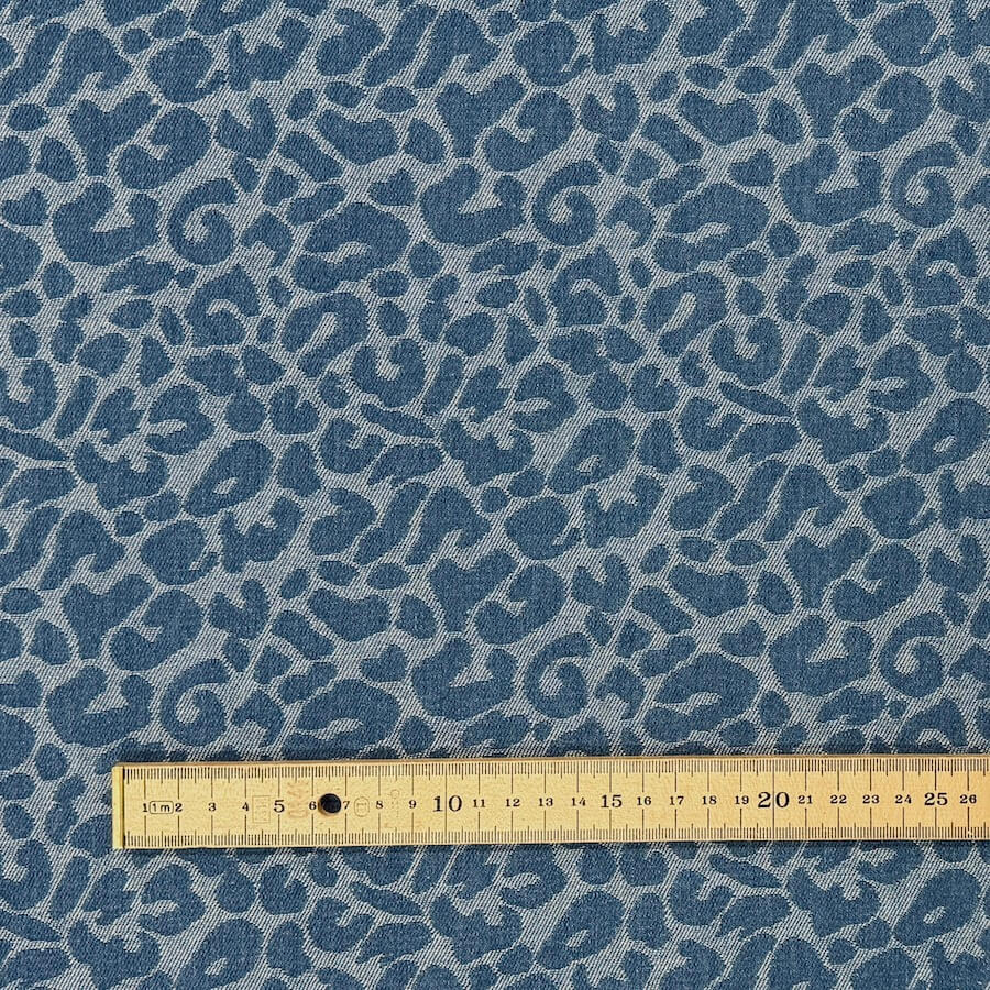 Jacquard Denim - Leopard Print - Light Denim - Image 6